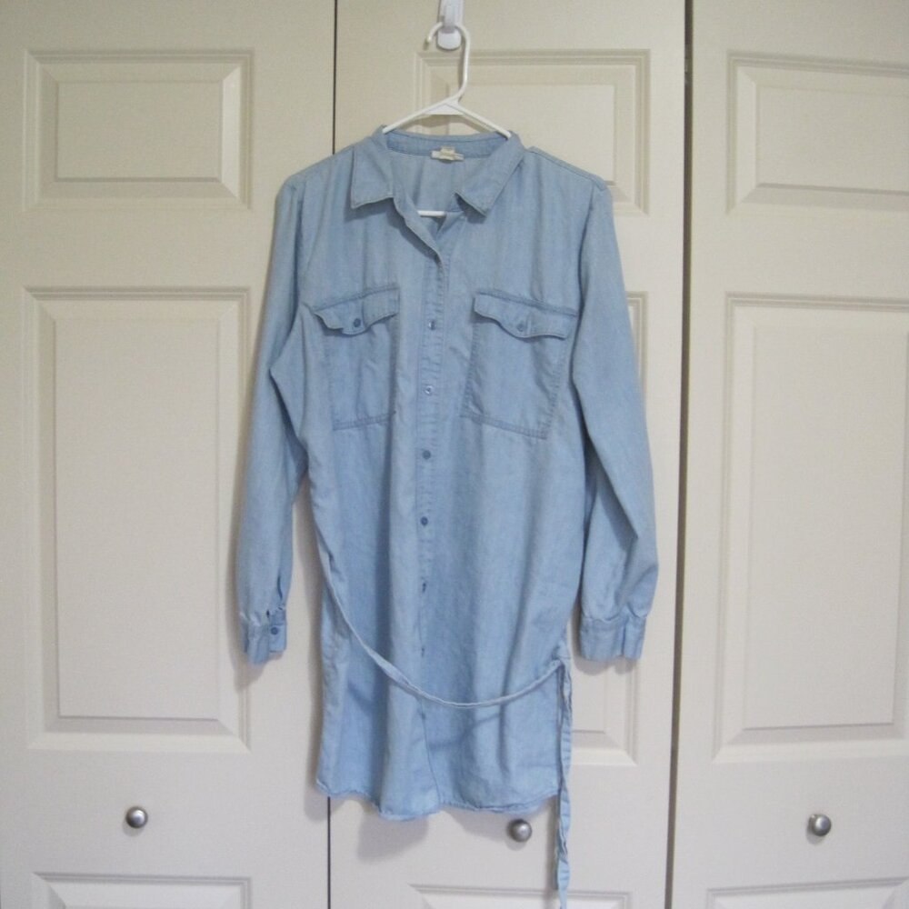 A.N.A Light Blue Long Sleeve Denim Dress